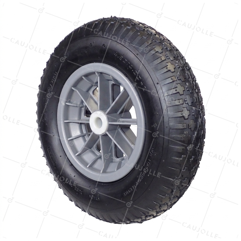 Wheelbarrow wheel INFLATED AND TREAD PNEUMATIC 4PR DIAMETER 400 MM LOAD 150 KG FOR AXLE OF 32 MM - S1006P 400 L32/74 4PR AGRICUL