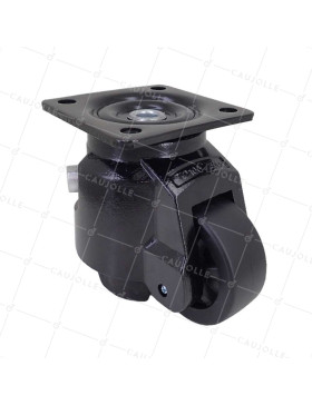 ROULETTE TRANSFORMABLE EN PIED FIXE POUR UTILISATION REGULIERE DIAMÈTRE 75 MM CHARGE 750 KG - STABILISATOR 75 A CLIQUET • Caujolle