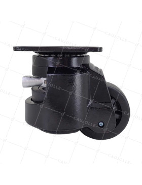 TRANSFORMABLE CASTOR INTO FIXED FOOT FOR REGULAR USE DIAMETER 75 MM LOAD 750 KG - STABILIZER 75 WITH RATCHET