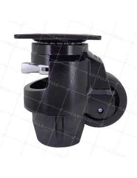 TRANSFORMABLE CASTOR INTO FIXED FOOT FOR REGULAR USE DIAMETER 75 MM LOAD 750 KG - STABILIZER 75 WITH RATCHET