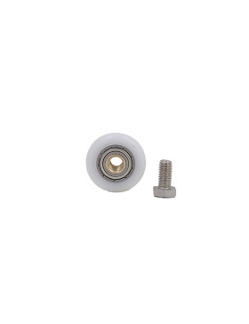 GALET DE PORTE DE DOUCHE EPAULE ET FILETE DIAMETRE 25x5.5 LONGUEUR MOYEU 11 + BOULON M6