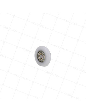 GALET DE PORTE DE DOUCHE EPAULE ET FILETE DIAMETRE 27X5.5 LONGUEUR DE MOYEU 11 + BOULON M6 • Caujolle
