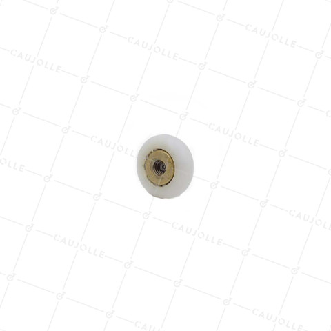 GALET DE PORTE DE DOUCHE EPAULE ET FILETE DIAMETRE 19.5X6 LONGUEUR MOYEU 9.5MM SANS BOULON • Caujolle