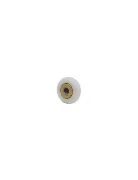 GALET DE PORTE DE DOUCHE EPAULE ET FILETE DIAMETRE 19X6 LONGUEUR MOYEU 9MM SANS BOULON