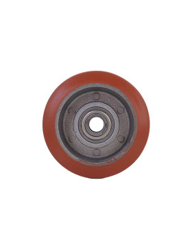 GALET CAOUTCHOUC HAUTE TEMPÉRATURE 280°C DIAMÈTRE 100 MM AVEC ROULEMENTS À BILLES DE 15 MM