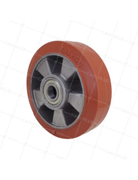 GALET CAOUTCHOUC HAUTE TEMPÉRATURE 280°C DIAMÈTRE 160/50 AVEC ROULEMENTS À BILLES 20MM • Caujolle