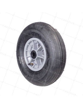 ROUE DE BROUETTE GONFLABLE DIAMÈTRE 325 MM CHARGE 125 KG POUR AXE DE 20 MM - S1006P 6 POUCES L20/74 • Caujolle