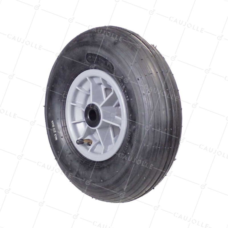 ROUE DE BROUETTE GONFLABLE DIAMÈTRE 325 MM CHARGE 125 KG POUR AXE DE 20 MM - S1006P 6 POUCES L20/74
