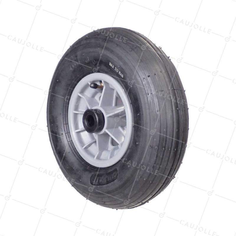 ROUE DE BROUETTE GONFLABLE DIAMÈTRE 325 MM CHARGE 125 KG POUR AXE DE 20 MM - S1006P 6 POUCES L20/100