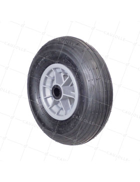 ROUE DE BROUETTE GONFLABLE DIAMÈTRE 325 MM CHARGE 125 KG POUR AXE DE 25 MM - S1006P 6 POUCES L25/74 • Caujolle