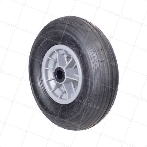 ROUE DE BROUETTE GONFLABLE DIAMÈTRE 325 MM CHARGE 125 KG POUR AXE DE 25 MM - S1006P 6 POUCES L25/74 • Caujolle