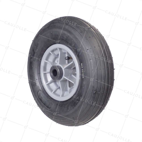 ROUE DE BROUETTE GONFLÉ DIAMÈTRE 325 MM CHARGE 125 KG POUR AXE DE 20 MM - S1006P 6 POUCES R20/100 • Caujolle