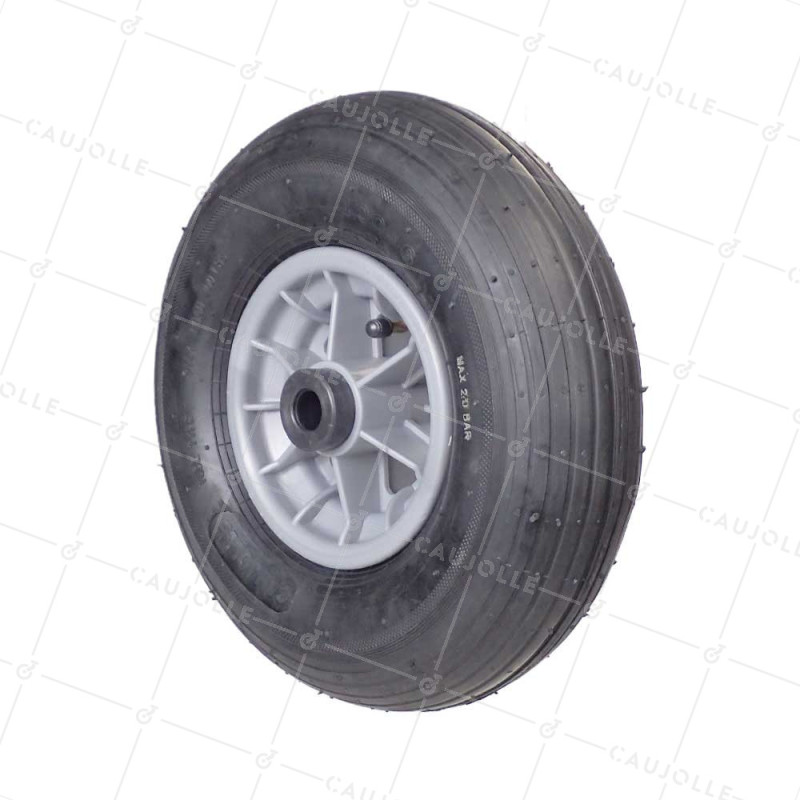 ROUE DE BROUETTE GONFLÉ DIAMÈTRE 325 MM CHARGE 125 KG POUR AXE DE 20 MM - S1006P 6 POUCES R20/100