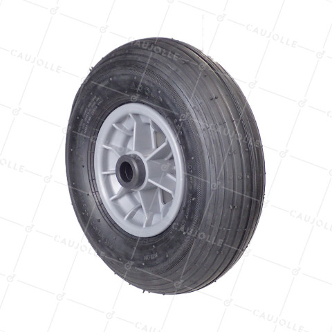 Wheelbarrow wheel INFLATED DIAMETER 325 MM LOAD 125 KG FOR AXLE OF 25 MM - S1006P 6 INCHES R25/100 • Caujolle