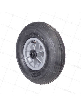 ROUE DE BROUETTE GONFLÉ DIAMÈTRE 325 MM CHARGE 125 KG POUR AXE DE 14 MM - S1006P 6 POUCES L14/100 • Caujolle