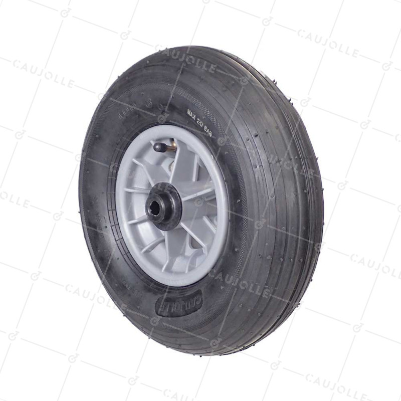 ROUE DE BROUETTE GONFLÉ DIAMÈTRE 325 MM CHARGE 125 KG POUR AXE DE 14 MM - S1006P 6 POUCES L14/100