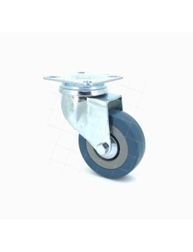 ROULETTE DE COLLECTIVITE EN CAOUTCHOUC SOUPLE NON TACHANT DIAMÈTRE 60 MM CHARGE 35KG - COL 60 P • Caujolle