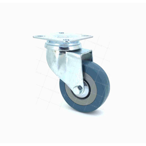 ROULETTE DE COLLECTIVITE EN CAOUTCHOUC SOUPLE NON TACHANT DIAMÈTRE 60 MM CHARGE 35KG - COL 60 P • Caujolle