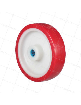 ROUE BI MATIERE NYLON POLYURETHANE DIAMETRE 175 MM CHARGE 300 KG ROULEMENT A ROULEAUX INOX 20 MM - S2450BP 175/45 LM58 RR INOX 20 • Caujolle
