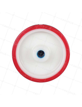 ROUE BI MATIERE NYLON POLYURETHANE DIAMETRE 160 MM CHARGE 200 KG ROULEMENT A ROULEAUX INOX 20 MM - S2450BP 160/40 LM58 RR INOX 2