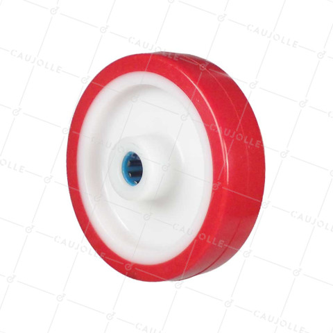 Wheel BI MATERIAL NYLON POLYURETHANE DIAMETER 150 MM LOAD 200 KG Bearing BALL BEARINGS STAINLESS STEEL 20 MM - S2450BP 150/40 LM60 RR STAINLESS STEEL 20 • Caujolle