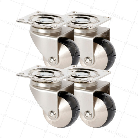 SET OF 4 CASTERS SPHERICAL WITH EASY SWIVEL DIAMETER 50 MM - CHUNKY 50P • Caujolle