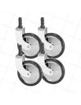 SET OF 4 CASTERS RETRO FOR BAR TABLE 75 MM - ROULBAR 75 • Caujolle