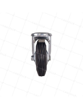 Castor CLASSIC HANDLING CASTOR WITH EYE RUBBER BRAKE DIAMETER 125 MM LOAD 100 KG WITH 12 MM FIXING - S06C125LAF
