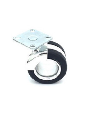 ROULETTE POUR PETIT MOBILIER DESIGN À PLATINE DIAMÈTRE 65 MM CHARGE 50 KG - BURO 65P