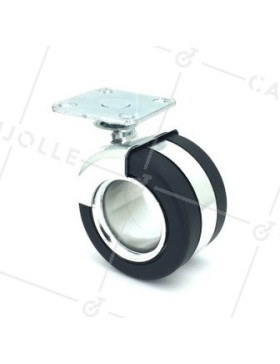 ROULETTE POUR PETIT MOBILIER DESIGN À PLATINE DIAMÈTRE 65 MM CHARGE 50 KG - BURO 65P • Caujolle