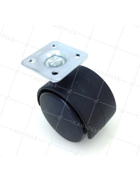 CHAIR CASTOR WITH FIXING PLATE 40 MM DIAMETER 35 KG MAX LOAD - S49P 40 • Caujolle