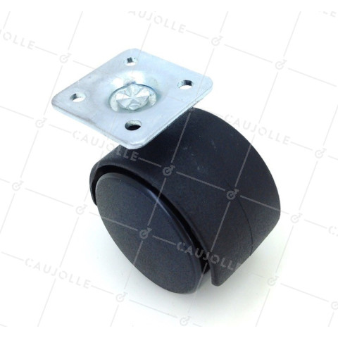CHAIR CASTOR WITH FIXING PLATE 40 MM DIAMETER 35 KG MAX LOAD - S49P 40 • Caujolle