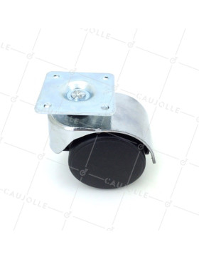 ROULETTE DE CHAISE EN METAL ZAMAK A PLATINE DIAMÈTRE 50 MM CHARGE 60 KG-  S49Z 50P