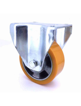 Fixed-position castor wheel polyurethane aluminium rim 125 mm diameter load 450KG - S79AR 125