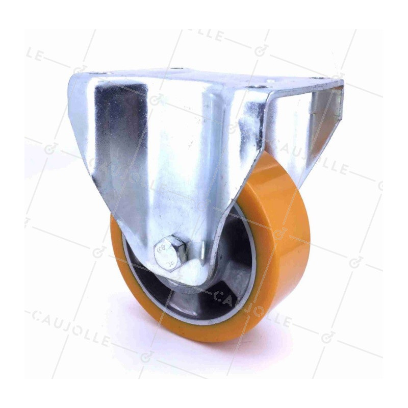 Fixed-position castor wheel polyurethane aluminium rim 125 mm diameter load 450KG - S79AR 125