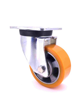 ROULETTE PIVOTANTE POLYURÉTHANE RENFORCÉE JANTE ALUMINIUM DIAMÈTRE 125 MM CHARGE 450KG - S78AR 125