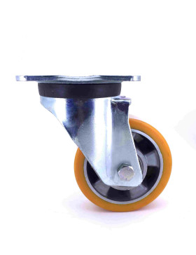 ROULETTE PIVOTANTE POLYURÉTHANE RENFORCÉE JANTE ALUMINIUM DIAMÈTRE 125 MM CHARGE 450KG - S78AR 125