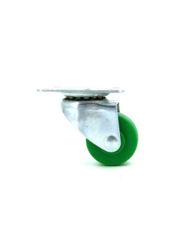 Furniture castor wheel 30 mm diameter roller wheel with plate green polypropylene 2