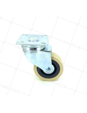 ROULETTE DE COLLECTIVITE EN PVC SOUPLE COULEUR IVOIRE DIAMÈTRE 65 MM CHARGE 35 KG- S140IVOIRE