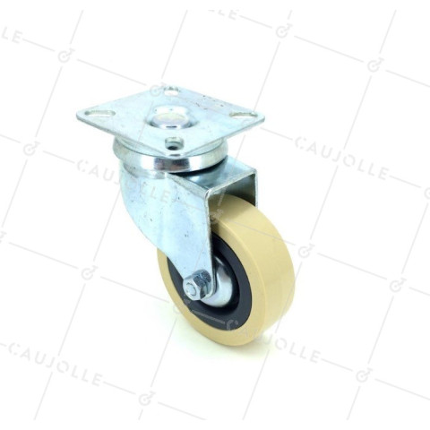 ROULETTE DE COLLECTIVITE EN PVC SOUPLE COULEUR IVOIRE DIAMÈTRE 65 MM CHARGE 35 KG- S140IVOIRE • Caujolle