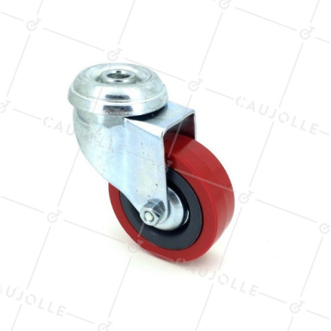 Community castor wheel in rubber S190 RED • Caujolle