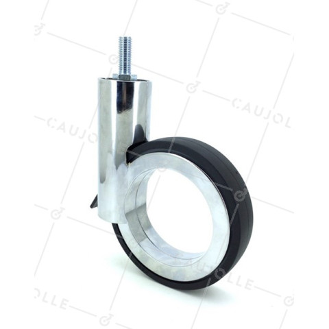 Modern design castor wheel GRAVITY 110T CHROME-PLATED • Caujolle