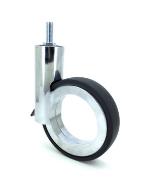 ROULETTE FUTURISTE CHROMÉE À TIGE FILETÉE DIAMÈTRE 110 MM CHARGE 45KG - GRAVITY 110TFC