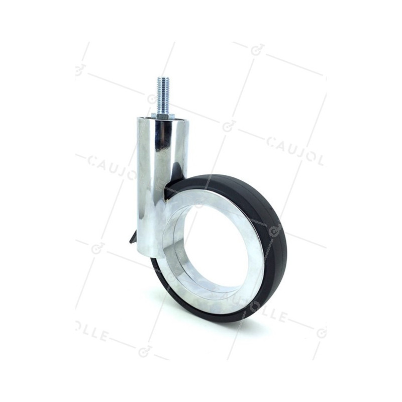 ROULETTE FUTURISTE CHROMÉE À TIGE FILETÉE DIAMÈTRE 110 MM CHARGE 45KG - GRAVITY 110TFC