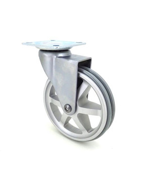 ROULETTE DESIGN EN ALUMINIUM GRIS DIAMÈTRE 100 MM CHARGE 55 KG - ALUSTYL100P