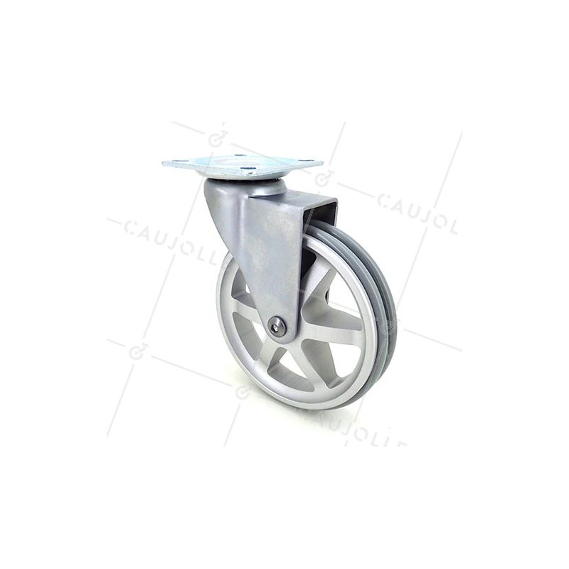 Designer die-cast aluminium castor wheel Alu'Styl 100P
