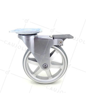 Designer die-cast aluminium castor wheel Alu'Styl 100 PAF