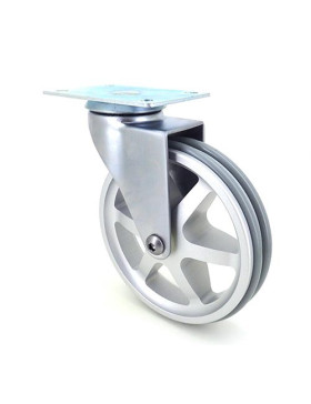 ROULETTE DESIGN EN ALUMINIUM GRIS DIAMÈTRE 125 MM CHARGE 70KG - ALUSTYL125P
