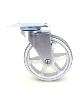 ROULETTE DESIGN EN ALUMINIUM GRIS DIAMÈTRE 125 MM CHARGE 70KG - ALUSTYL125P