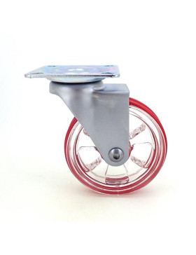 ROULETTE DESIGN TRANSPARENTE ROUGE DIAMÈTRE 75 MM CHARGE 50 KG - CRYSTAL R75P